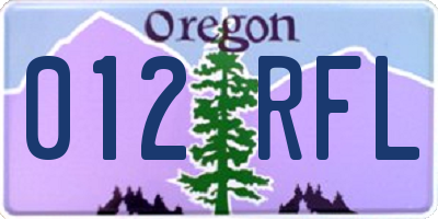 OR license plate 012RFL