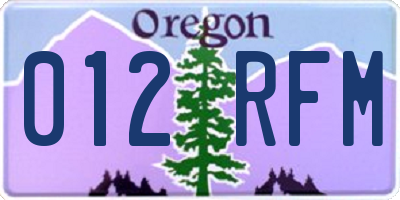 OR license plate 012RFM