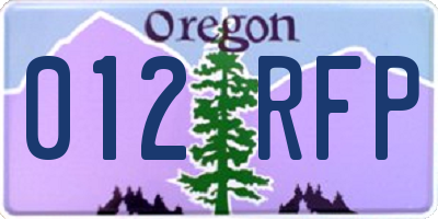 OR license plate 012RFP