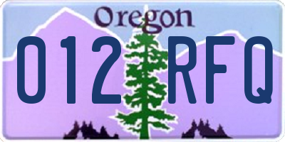 OR license plate 012RFQ