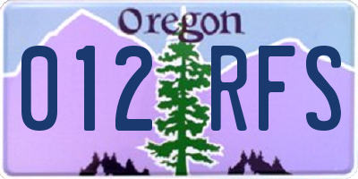 OR license plate 012RFS