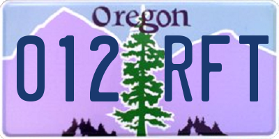 OR license plate 012RFT