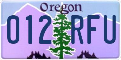 OR license plate 012RFU