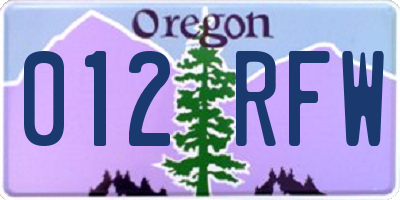 OR license plate 012RFW