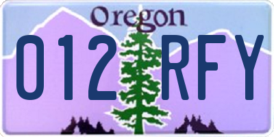 OR license plate 012RFY