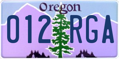 OR license plate 012RGA