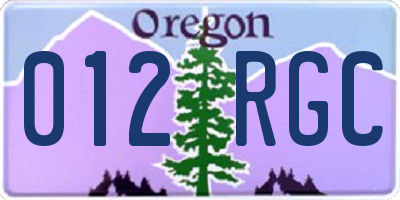 OR license plate 012RGC