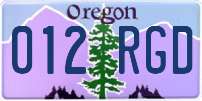 OR license plate 012RGD