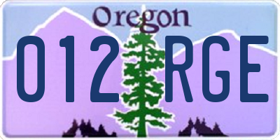 OR license plate 012RGE