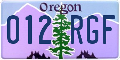 OR license plate 012RGF