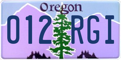 OR license plate 012RGI