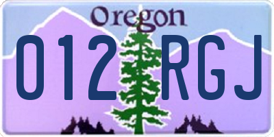 OR license plate 012RGJ