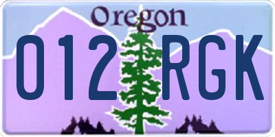 OR license plate 012RGK