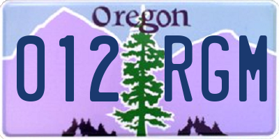 OR license plate 012RGM