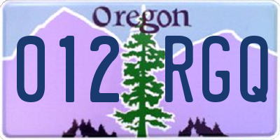 OR license plate 012RGQ