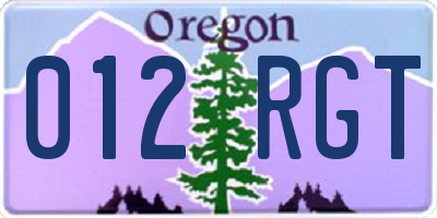 OR license plate 012RGT