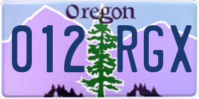 OR license plate 012RGX