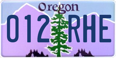OR license plate 012RHE