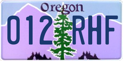 OR license plate 012RHF