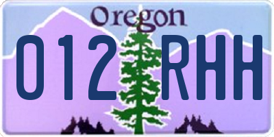 OR license plate 012RHH