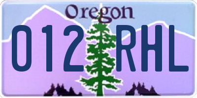 OR license plate 012RHL