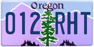 OR license plate 012RHT