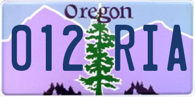 OR license plate 012RIA