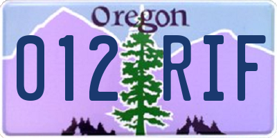 OR license plate 012RIF