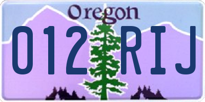 OR license plate 012RIJ