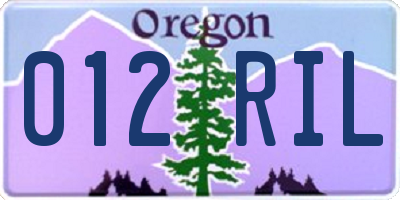 OR license plate 012RIL
