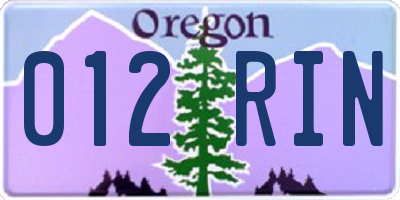 OR license plate 012RIN