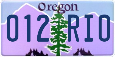 OR license plate 012RIO