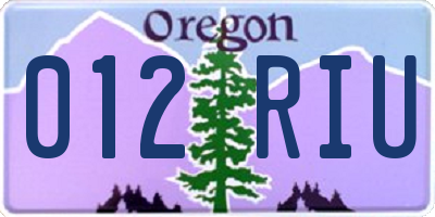OR license plate 012RIU