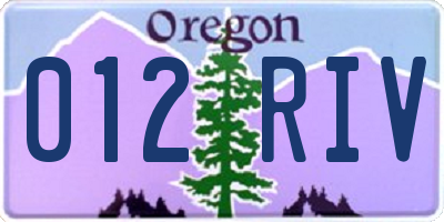 OR license plate 012RIV