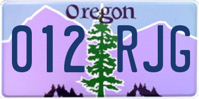 OR license plate 012RJG