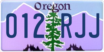 OR license plate 012RJJ