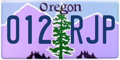 OR license plate 012RJP