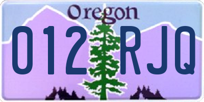 OR license plate 012RJQ