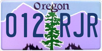 OR license plate 012RJR