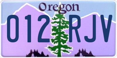 OR license plate 012RJV