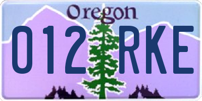 OR license plate 012RKE