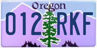 OR license plate 012RKF