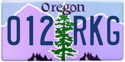 OR license plate 012RKG