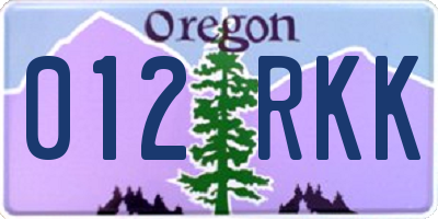 OR license plate 012RKK