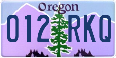 OR license plate 012RKQ