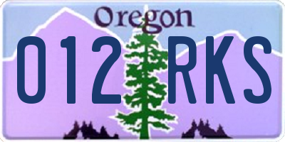 OR license plate 012RKS