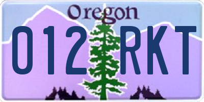 OR license plate 012RKT