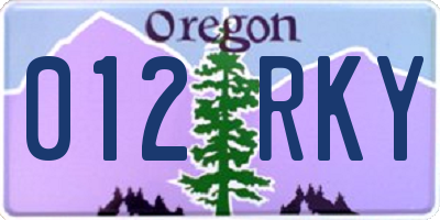 OR license plate 012RKY