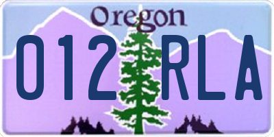 OR license plate 012RLA