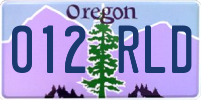 OR license plate 012RLD